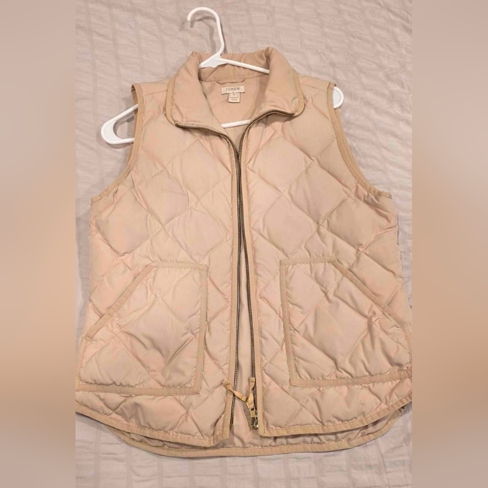 Women's Cream Quilted Vest J.Crew Size S